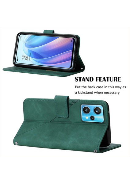9 Pro+ 5g Için Kabartmalı Pu Deri Stand Cüzdan Telefon Kılıfı - Yeşil (Yurt Dışından) fiyatları