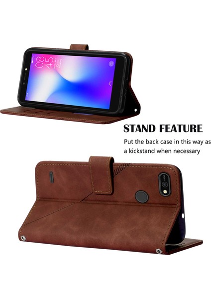 Pop 2f Için Kabartmalı Pu Deri Stand Cüzdan Telefon Kılıfı - Kahverengi (Yurt Dışından) fiyatları
