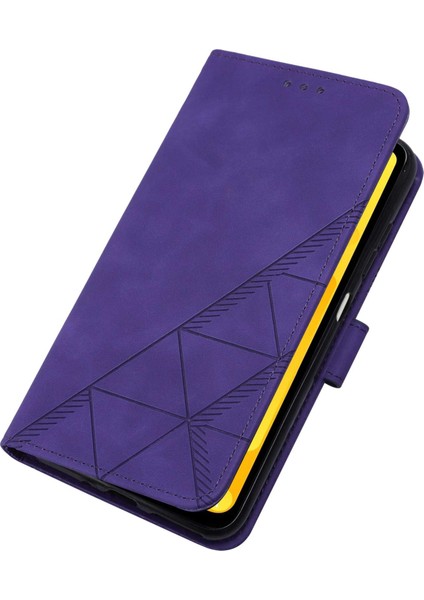 Blade A71 Için Kabartmalı Pu Deri Stand Cüzdan Telefon Kılıfı - Mor (Yurt Dışından) modelleri
