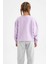 Kız Çocuk Crop Bisiklet Yaka Sweatshirt Z1966A622WN 4