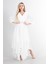 Ekru Balon Kol Kruvaze Yaka Asimetrik Kesim Abiye Elbise 6502417.147 1