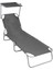 Gölgelikli Katlanır Şezlong Gri Alüminyum 1