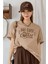 But First Coffee Camel Oversize Salas Boyfriend Kadın T-Shirt 1