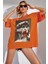 Milano Oranj Oversize Salas Boyfriend Kadın T-Shirt 1