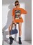 Milano Oranj Oversize Salas Boyfriend Kadın T-Shirt 2