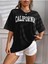 Siyah California Baskılı Oversize Tshirt 2