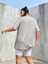 Gri Yüz Baskılı Oversize Tshirt 4