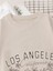 Bej Los Angeles Baskılı Oversize T-Shirt 2