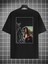 Siyah Monalisa Baskılı Oversize T-Shirt 3