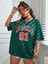 Yeşil Los Angeles Baskılı Oversize T-Shirt 2