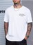 Beyaz Happiest Baskılı Oversize T-Shirt 1