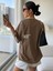 Kahverengi Effect Baskılı Oversize T-Shirt 4