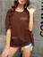 Kahverengi Happiest Baskılı Oversize T-Shirt 1