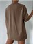 Kahverengi Yüz Baskılı Oversize Tshirt 4