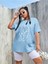 Mavi Yüz Baskılı Oversize Tshirt 2