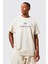 Bej Barcelona Baskılı Oversize Tshirt 1