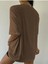 Kahverengi Over Think Baskılı Oversize T-Shirt 4