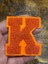 7x6 cm Ütü Ile Yapışan Dokuma Turuncu K Harfi Aplike Yama Arma Dikiş Aksesuar 1