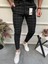 Erkek Siyah Slim Fit Ekoseli Kumaş Pantolon 1