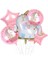 Unicorn Yıldızlı Folyo Balon 5 Li Set 1
