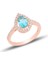 Gümüş Rose Akuamarin Taşlı Damla Modeli Yüzük 1