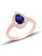 Gümüş Rose Safir Taşlı Damla Modeli Yüzük 1