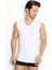 3 Adet, Bambu Kumaş, Kolsuz, V Yaka, Likralı Erkek Atlet & T-Shirt Beyaz 1