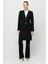 Aksesuar Detaylı Uzun Ceket Pantolon Takım Siyah 1
