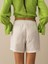%100 Keten Regular Fit Şort 3