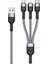 A3 3in1 Type-C + iPhone Lightning + Micro USB 3A Hızlı Şarj Kablosu 1.3m 1