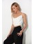 Beyaz Yanları Büzgülü Askılı Büstiyer SS23CT4735BE 1