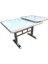 Masa Ayak Japon Model Metal Nikelaj 80*130 cm Dikdörtgen Kelebek Yan Açılır Temper Cam El Yapım 2