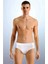 5 Adet, Erkek Modal Slip Külot %47 Cotton %47 Modal %6 Lycra Beyaz 3