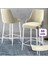 Concept Tera Serisi, 65 cm Mutfak Bar Sandalyesi, Babyface Kumaş, Beyaz Metal Ayak 6 Adet Sandalye 2