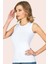 3 Adet, Kadın Kolsuz Bisiklet Yaka Atlet %92 Cotton %8 Lycra Beyaz 2