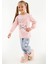 2944 Cattitude Pembe Kız Çocuk Uzun Kol Pijama Takım 4