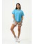Mavi Bisiklet Yaka Kısa Kollu Penye Kadın T-shirt W50083 1