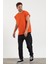 Turuncu Basic Oversize Atlet T-Shirt 4