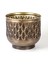 Kabartma Desenli Metal Çiçeklik Saksı Kahverengi 32X28,5X32 Cm. 3