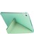 Case 4U Apple iPad 10.9 2022 (10.Nesil) Kılıf Kalem Bölmeli Tri Folding Smart Standlı Pu Deri Arkası Yumuşak Silikon 360 Tam Koruma Açık Yeşil 5