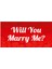 Evlilik Teklifi Will You Marry Me Pembe Kalpli Afiş Pankart 1