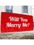 Evlilik Teklifi Will You Marry Me Pembe Kalpli Afiş Pankart 2