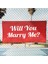 Evlilik Teklifi Will You Marry Me Pembe Kalpli Afiş Pankart 3