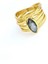 Labrodorit 925AYAR Gümüş Üzerine Altın Kaplama Doğal Taş Yüzük 3