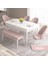 Concept Roz Serisi 80X132 Mdf Açılabilir Beyaz Mutfak Masası 4 Sandalye 1 Bench Gold Halkalı 2