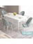 Concept Roz Serisi 80X132 Mdf Açılabilir Beyaz Mutfak Masa Takımı 4 Sandalye Gold Halkalı 2