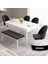 Concept Roz Serisi 80X132 Mdf Açılabilir Beyaz Mutfak Masası 4 Sandalye 1 Bench Gold Halkalı 2