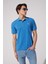 Regular Fit Normal Kesim Polo Yaka İndigo Tişört 1