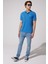 Regular Fit Normal Kesim Polo Yaka İndigo Tişört 4