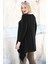Etek Verev Uç Uzun Kol Tunik Siyah 3